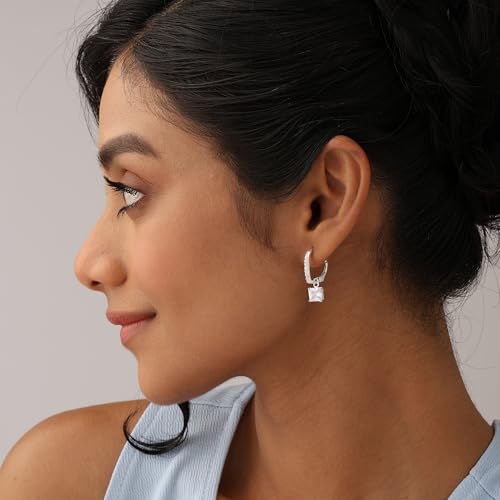 Image of TRUESILVER ACPL 925 Sterling Silver Cubic Zirconia Earrings for Women & Girls | BIS Hallmarked Drop Dangle Leverback Style | Elegant Jewelry Gift for Women