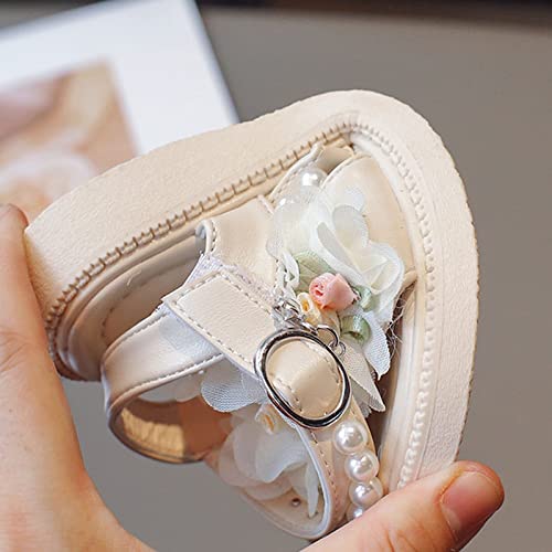 sfdgfhyf Kids Low Heel Shoes Children's Sandals Summer Children's Pearl Flower Princess Shoes Little Girls' Middle Shoes3