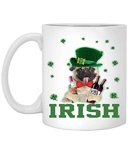 Coffee Mug Irish Pug Love Leprechaun Happy Patrick's Day 11oz White Mug 220665 11 Oz White Mug 809222