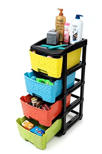 Image of Sweese 4 XL Multipurpose Drawer Plastic Modular Chest Storage Organizer Home, Office, Parlor, School, Doctors, Home and Kids 4XL (Multicolor)