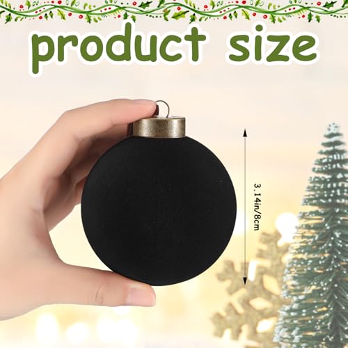 Liliful 15 Stück Samt-Weihnachtskugeln im Set – Flockierte Christbaumkugeln aus Kunststoff, 8 cm… – Ansicht 2