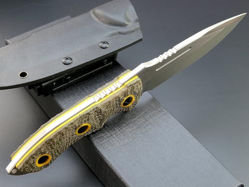 Eafengrow EF139 Fixed Blade Knife 154CM Steel Blade Micarta Handle Full Tang Heavy Duty EDC Straight Knife for Working Camping Field Adventure（Green by Eafengrow - Image 6