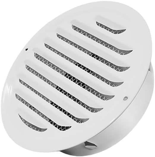 3" 4" 6" 8" Stainless Steel Vent Cover, Round Soffit Vents, Wall Ceiling Vent Cover with Mesh Screen for Bathroom, Dryer(White,120mm/4.72in)