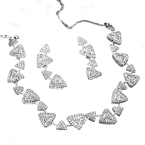 Image of KOLLAM SUPREME AMERICAN DIAMOND NECKLACE SET FOR WOMEN
