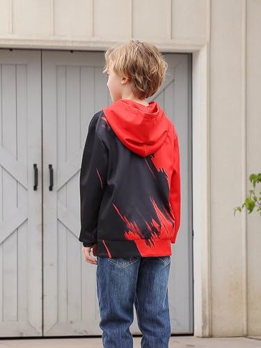 Idgreatim 6-14T Boys Zip Up Hoodies Kids 3D Graphic Hoody Sweatshirt Zipper Pullover with Pockets