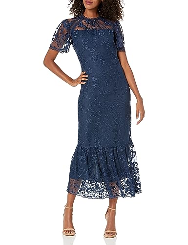Shoshanna Women's Martine Floral Lace Midi Dress