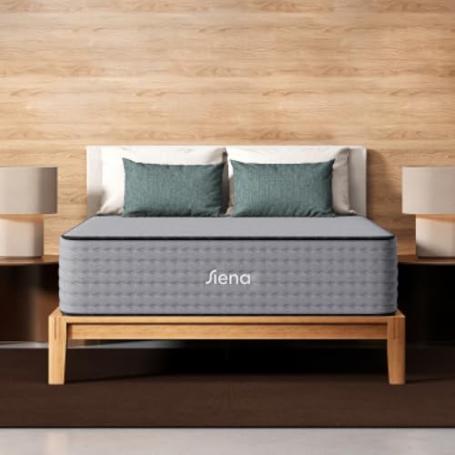 Image of Siena 14 inch Signature Hybrid Queen Mattress & 2 Bonus Pillows - Medium Firm - Memory Foam & Innerspring System - 180-Night Trial - Pressure-Relief - Mattress in a Box