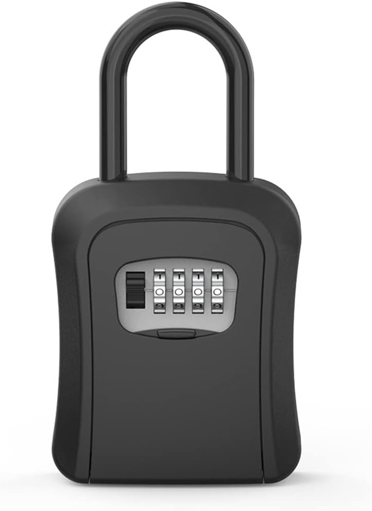 JSEIAJB Password Key Box Metal Storage Lock Outdoor Weatherproof Wall Mount 4 Digit Combination Lockbox Safe(E)