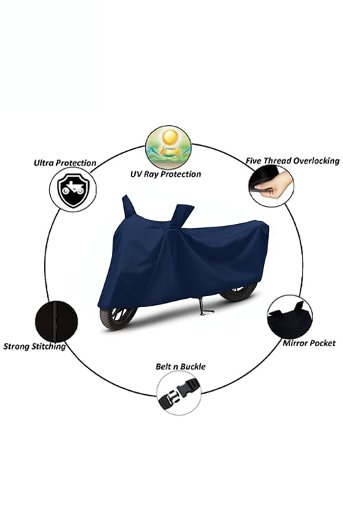 Image of Waterproof Scooty Cover for Suzuki Access 125 | All Weather Protection from Rain, Dust, UV Rays & Scratches with Mirror Pockets & Buckle Belt | Access 125 Scooty Cover