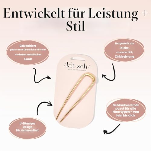 Kitsch French Pin für Damen - Gold, 1 Stück