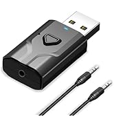2 in 1 Bluetooth 5.0 Transmitter Receiver for TV to Wireless Headphones, USB Bluetooth Car Receiv...