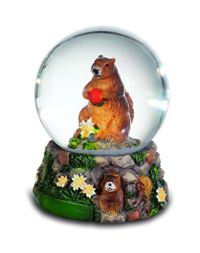 impexit Boule Neige marmotte Decor Montagne en resine 6/4,5/4,5 cm (a)