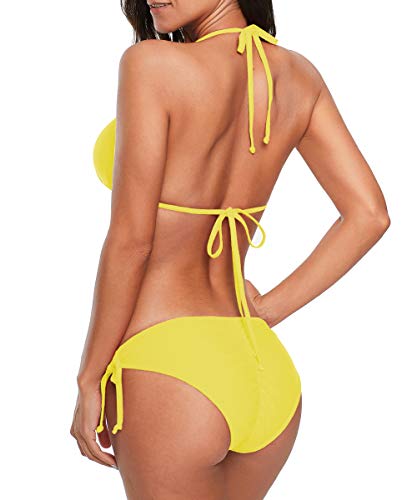 Image of Century Star Women Cute String Triangle Bikini Sets - Swimsuits Two-Piece Tie Side Adjustable Ties Halter Bathing Suit