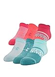 Under Armour Essential 2.0 No Show Sock - 6-Pack - Girls' Turquoise/Asst, 7.0-9.0