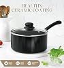 MICHELANGELO Nonstick Saucepan with Lid, Ceramic Sauce Pan Sets, Easy to Clean Sauce Pans, Multi-Purpose Cooking Pots, 1QT & 2QT & 3QT, Black #3