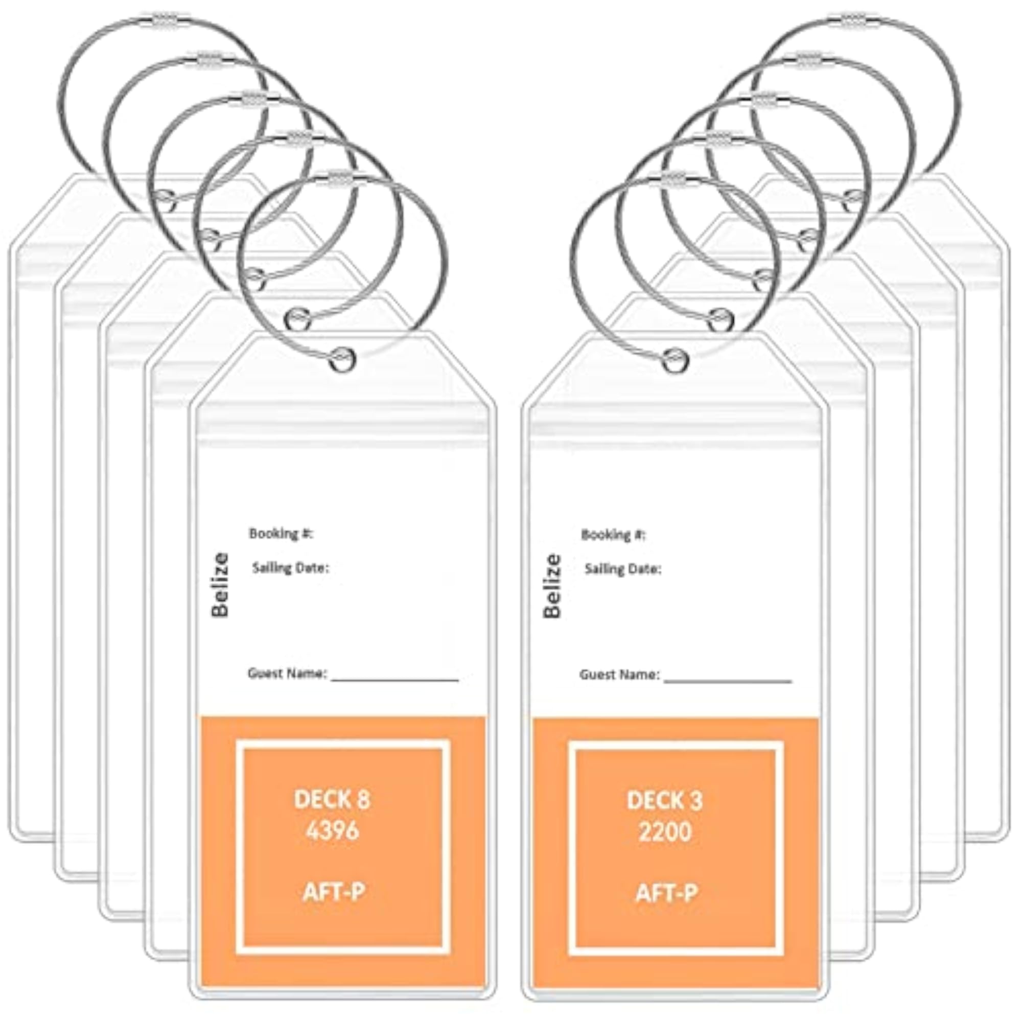 10 Pack Waterproof Cruise Luggage Tag Holders
