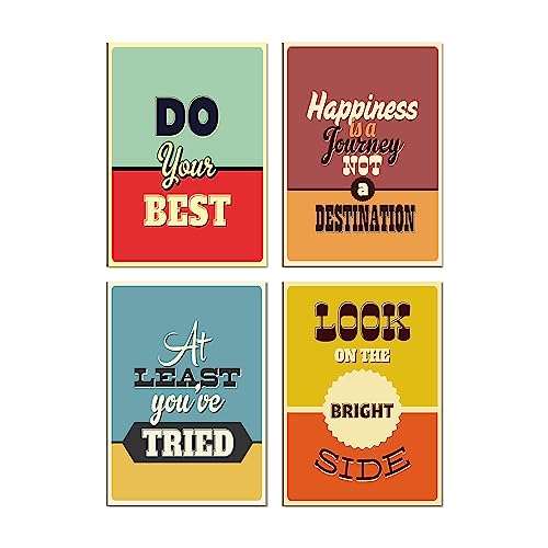 Image of PAPER PLANE DESIGN Poster Frames Quotes Size- 8.25 x 11.75 inch, Set of 4, Motivational (H)