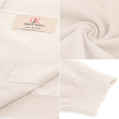 Image of GRACE KARIN Women Cardigan Sweaters Lightweight Knit Cropped Cardigans Trendy 3 /4 Sleeve Shrug Bolero S-3XL