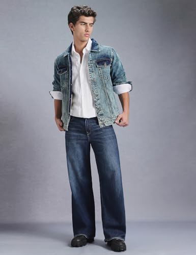 Image of INKD Men's Overdyed Cotton Denim Jacket - 100% Cotton | Double Flat Pocket | Regular Fit | Full Sleeve