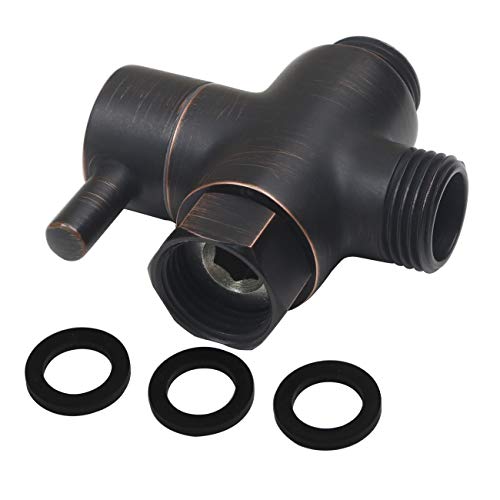 Brass Shower Arm Diverter Valve For Hand Held Showerhead And Fixed Spray Head,G 1/2 3-Way Bathroom Universal Shower System Replacement Part (Oil-Rubbed Bronze) #TOP5