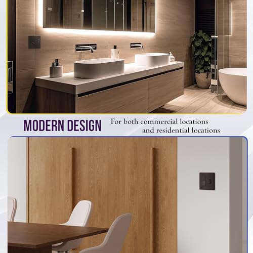 Image of ENERLITES Combination Toggle Light Switch /Decorator Light Switch Plate, Double Switch Wall Plate, Standard Size 2-Gang 4.68 inch x 4.73 inch, Polycarbonate Thermoplastic, Gloss Finish, SI881131-BR, Brown