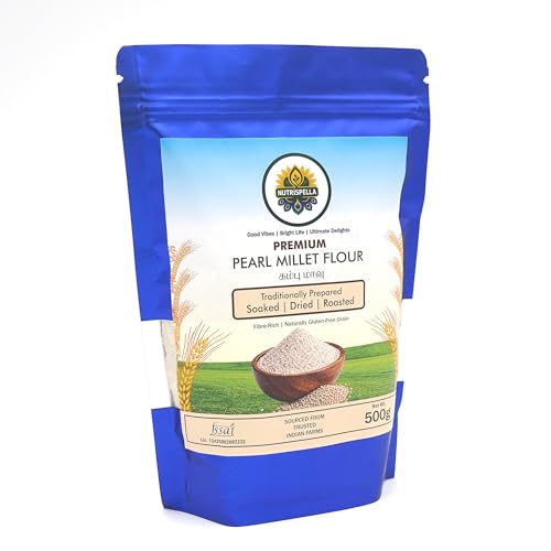 Image of Nutrispella Pearl Millet Flour | Traditionally Prepared Whole Grain Flour | No Added Preservatives | Alternative Flour for Traditional Flatbreads And Baked Goods | 500 g