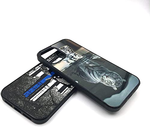 Xunbotings For Iphone 13 Pro Max Case- American Skull Flag Pattern，Thin Blue Line Police Skull-Soft Tpu+Luxury Tempered Mirror Protective For Iphone 13 Pro Max Case (13 Pro Max) #TOP3