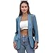 Womens Casual Blazers Open Front Long Sleeve Fashion Suit Jacket Work Office Suit 2025 Spring Fall Trendy Light Blue L