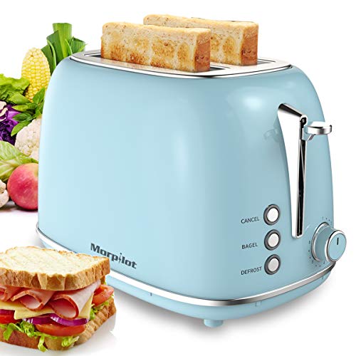 Toaster 2 Slice,Compact Bread Toasters with 6 Browning Settings & Stainless Steel Housing