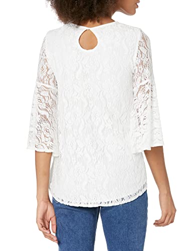 Star Vixen Stretch Lace Bell-Sleeve Keyhole Back Cutout Top-Lined2
