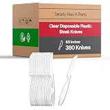 Clear Disposable Plastic Steak Knives 360 Knives, 360PK