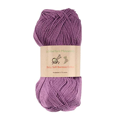 Baby Soft Bamboo Cotton Yarn - JubileeYarn - Deep Purple - 4 Skeins