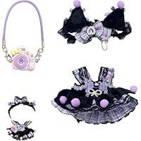 Puppe Kleidung, 3 Stück Set mit Kleid, Haarschleife und Kamera, Stylische Puppenkleidung und Accessoires für Alle Puppen, Perfekte Outfit-Kombination für Spiel und Dekoration