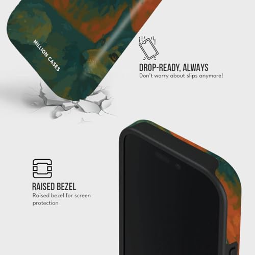 Image of MILLION CASES Back Cover Case for iPhone 15 Pro Scratch Resistant Anti-Slip Polycarbonate Shockproof Protective Durable Lupine Crystal Case for Men & Boys