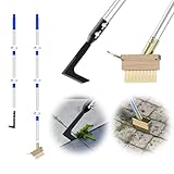 Viscogrip Crack Weeder Tool Set, Manual Stainless Steel Crevice Weeding Tool with Adjustable Handle for Moss & Weed Removal in Driveways, Patios, Pavers, Garden Cracks