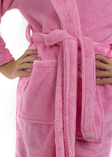 Bc Bare Cotton Kids Microfiber Fleece Shawl Robe - Girls - Pink - Large #TOP2