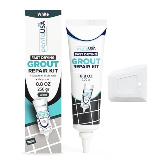 PentaUSA Tile Grout - White Grout Filler Repairs Renews Fills Tube, 3 Triple Protection, Fast Drying Grout Repair Kit, Heavy-Duty Grout Cleaner - Restore and Renew Grout Line 8.8 oz (White)