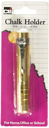 Charles Leonard Inc. Chalk Holder, Aluminum, Assorted Colors with Chalk, 1/Card, Color May Vary (74545)