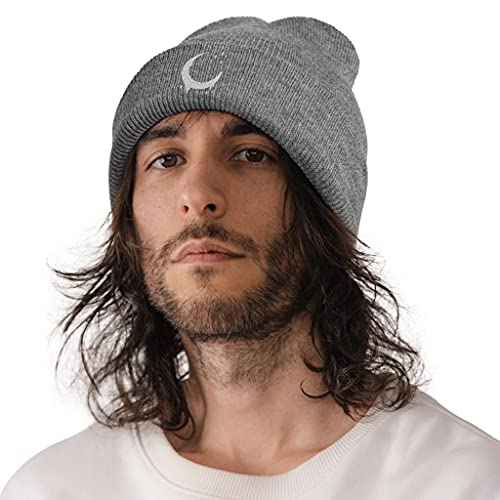 Image of Embroidery Goth Beanie Knit Hats for Men & Women, Embroidery Winter Hats Skull Cap