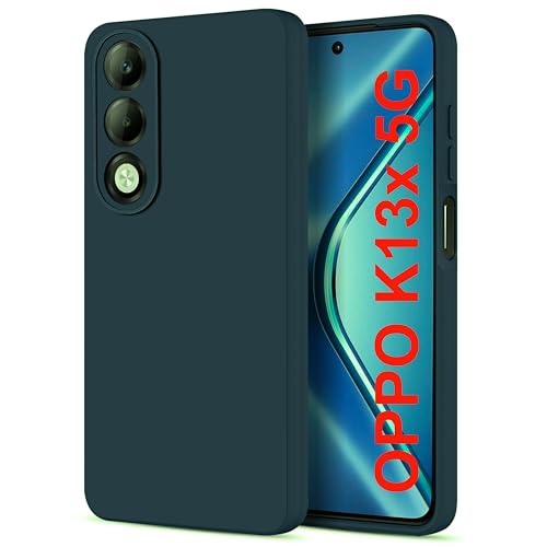 Image of SBMS Silicone Back Cover Case for Oppo K13x 5G | Soft Micro-Fibre Lining Inside | Camera Protection Bump | Shockproof Back Cover Case for Oppo K13x 5G (Green)