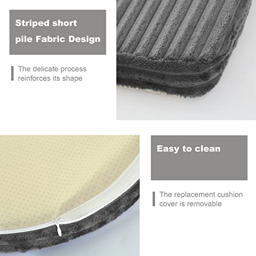 Idee-Home Kitchen Seat Cushions For Kitchen Chairs, Chair Pads Set Of 4, Thick Non-Slip Pads Memory Foam Dining Chairs Cushions With Ties 17" X 16" Pads Cushion For Kitchen Table Metal-Grey #TOP2