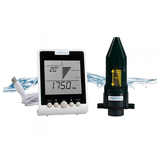 Proteus EcoMeter S – Wasserstandsanzeige für Zisterne & Regenwassertank | Funk-Füllstandsanzeiger mit Ultraschall-Sensor, kabellos, Reichweite bis 150 m