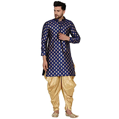 Image of Veera Paridhaan Men's Banarasi Full Sleeve Printed Long Straight Kurta