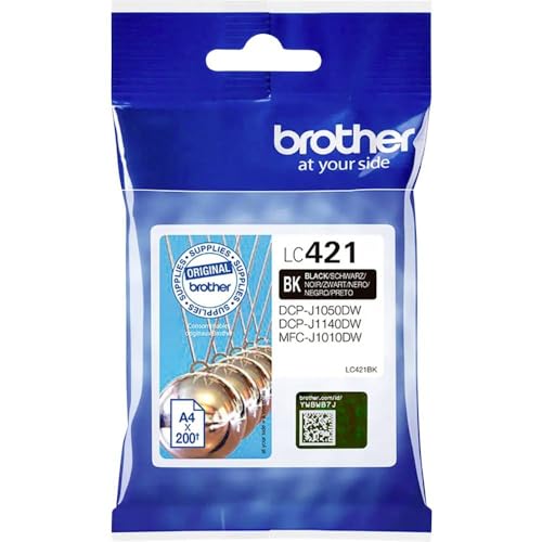 Brother LC421BK LC-421BK Tintenpatrone – Schwarz für DCP-J1050DW, DCP-J1140DW, MFC-J1010DW