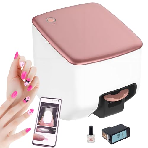 AUTUMFLATGAO 3D Intelligente Imprimante pour Ongles, Imprimante Ongle Numérique Portable 4800 Dpi, Nail Printer Machine, Compatible Wi-FI/App/DIY, pour La Beauté Et Les Soins Personnels