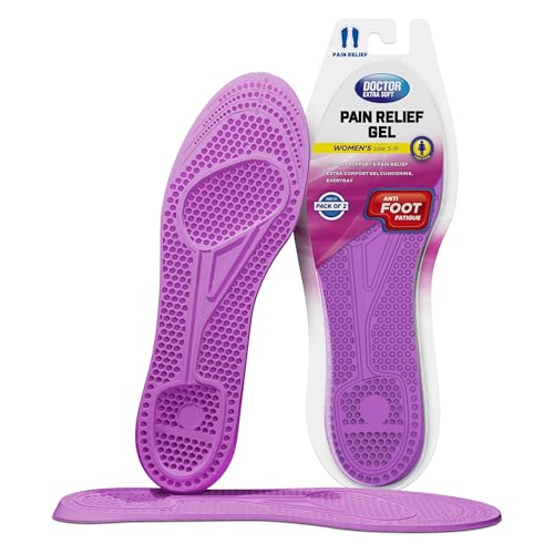 Image of DOCTOR EXTRA SOFT Pain Relief Trimmable Gel Insoles Pack of 1 Pair for Women's Size 5-9| Comfortable & Breathable| Lightweight & Durable| Ideal For Loose Shoes or Replacing Existing Insoles D-955
