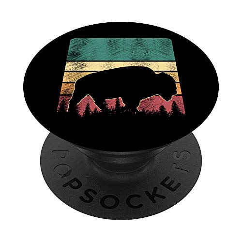 Bisonte americano Buffalo Vintage National Park Souvenir PopSockets PopGrip: Impugnatura per Telefoni Cellulari e Tablet Intercambiabile