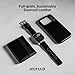 NOMAD Modern Leather Case Black Compatible with iPhone 17 Pro Max Leather Magsafe Charging Compatible Phone Case for iPhone 17 Pro Max