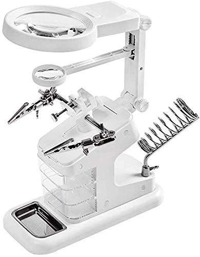 Loupes éclairées par LED et lampe de bureau sur pied pour inspection