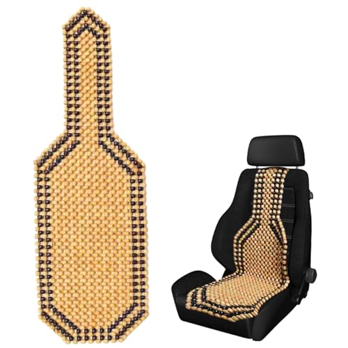 Peosaard Beaded Seat Cover, Beaded Car Seat Cover, Natural Wood, Cool Refreshing Back Massaging Comfort Cushion Mat, Universal for Car Truck on Summer, Bead